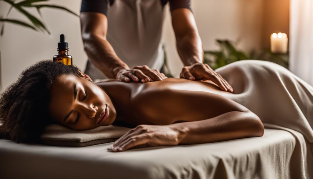 massage treatment sensations with CBD oil application