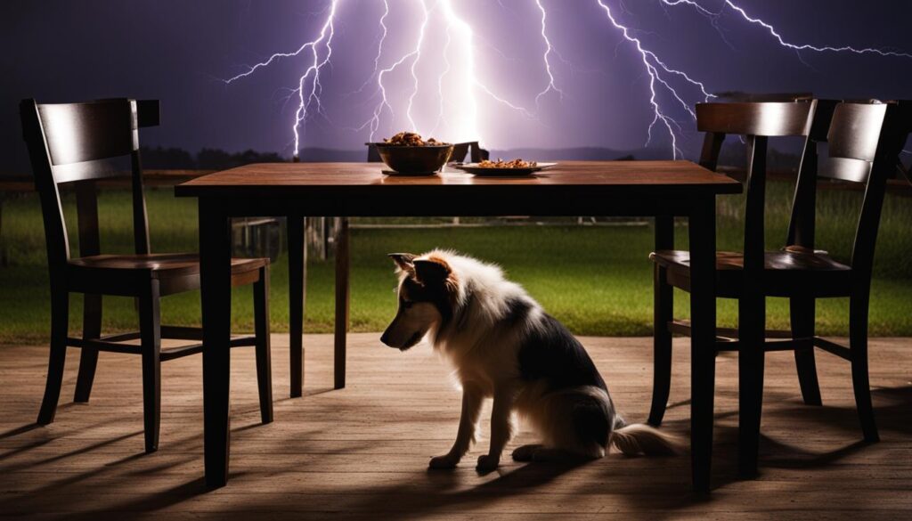 storm phobias in dogs image